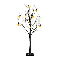 Nearly Natural 4ft Pre-Lit Halloween Pumpkins Artificial Tree