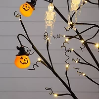 Nearly Natural 4ft Pre-Lit Halloween Pumpkins Artificial Tree