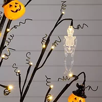 Nearly Natural 4ft Pre-Lit Halloween Pumpkins Artificial Tree