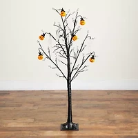 Nearly Natural 4ft Pre-Lit Halloween Pumpkins Artificial Tree