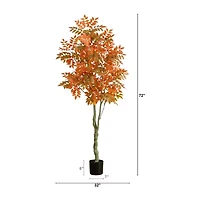 Nearly Natural 6ft Autumn Sumac Fall Artificial Tree
