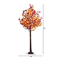 Nearly Natural 6ft Pre-Lit Autumn Eucalyptus Lighted Indoor Artificial Tree