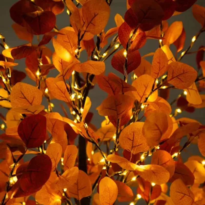 Nearly Natural 6ft Pre-Lit Autumn Eucalyptus Lighted Indoor Artificial Tree