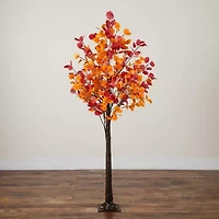 Nearly Natural 6ft Pre-Lit Autumn Eucalyptus Lighted Indoor Artificial Tree