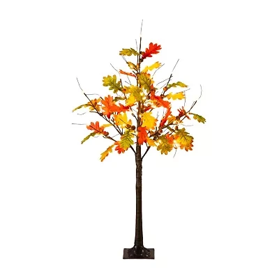 Nearly Natural 4ft Pre-Lit Autumn Maple Artificial Tree