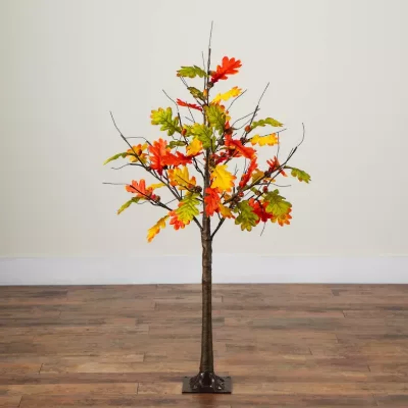 Nearly Natural 4ft Pre-Lit Autumn Maple Artificial Tree