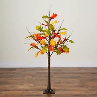 Nearly Natural 4ft Pre-Lit Autumn Maple Artificial Tree