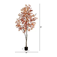 Nearly Natural 7ft Japanese Maple Fall Artificial Tree