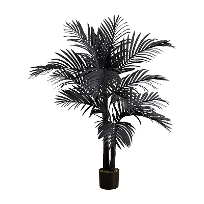 Nearly Natural 4ft Black Golden Cane Artificial Tree