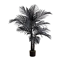 Nearly Natural 4ft Black Golden Cane Artificial Tree