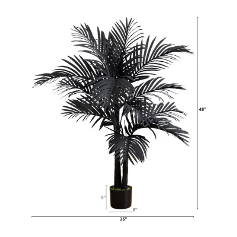 Nearly Natural 4ft Black Golden Cane Artificial Tree