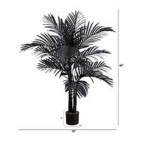 Nearly Natural 4ft Black Golden Cane Artificial Tree