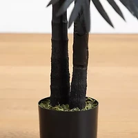 Nearly Natural 4ft Black Golden Cane Artificial Tree