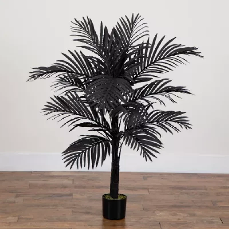 Nearly Natural 4ft Black Golden Cane Artificial Tree