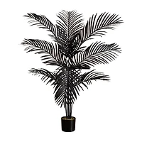 Nearly Natural 4ft Halloween Black Palm Artificial Tree