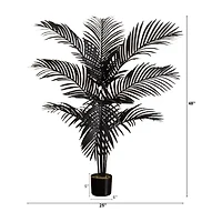 Nearly Natural 4ft Halloween Black Palm Artificial Tree