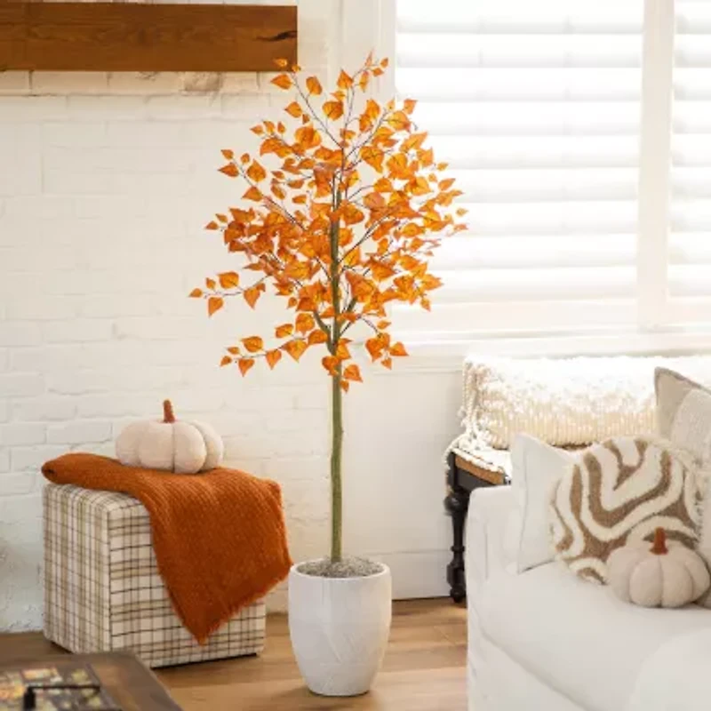 Nearly Natural 5ft Autumn Birch Leaf Artificial Tree