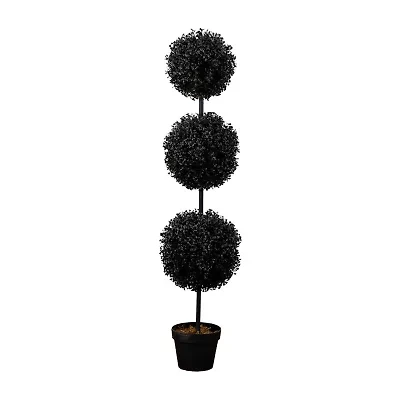 Nearly Natural Halloween Black Boxwood Artificial Tree