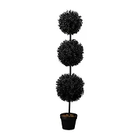 Nearly Natural Halloween Black Boxwood Artificial Tree