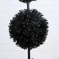 Nearly Natural Halloween Black Boxwood Artificial Tree