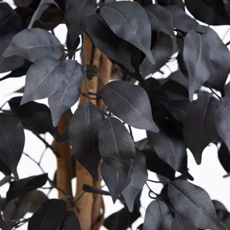 Nearly Natural 3ft Halloween Black Ficus Artificial Tree