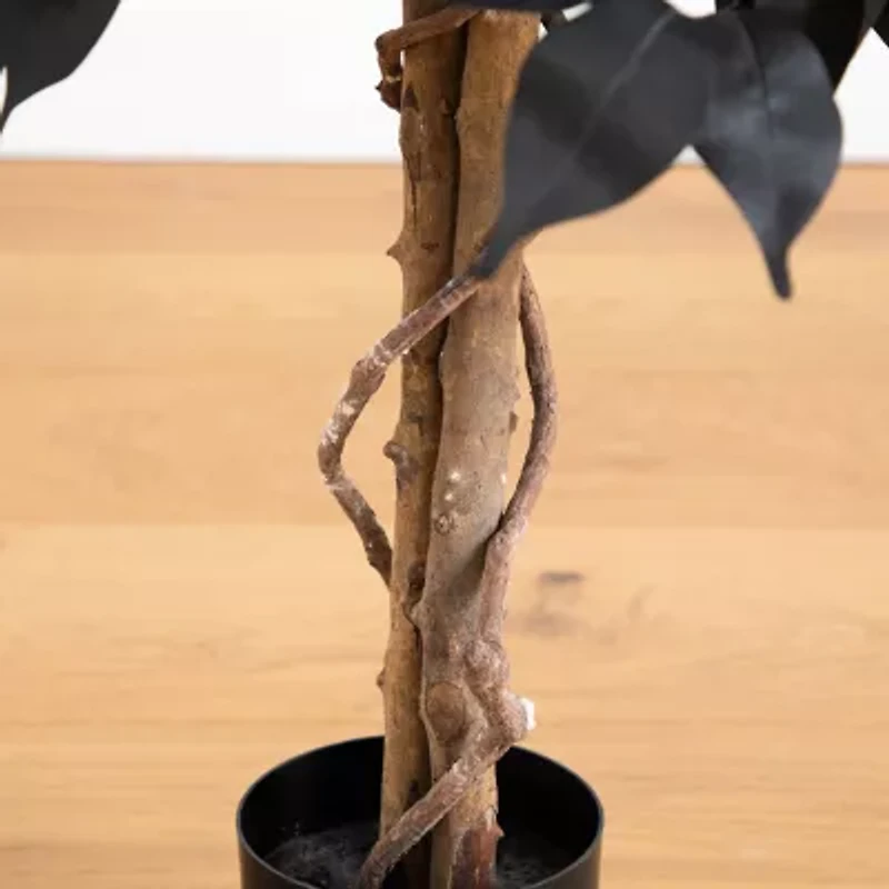 Nearly Natural 3ft Halloween Black Ficus Artificial Tree
