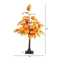 Nearly Natural 3ft Pre-Lit Autumn Maple Artificial Tree