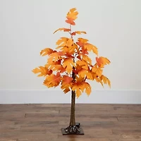 Nearly Natural 3ft Pre-Lit Autumn Maple Artificial Tree
