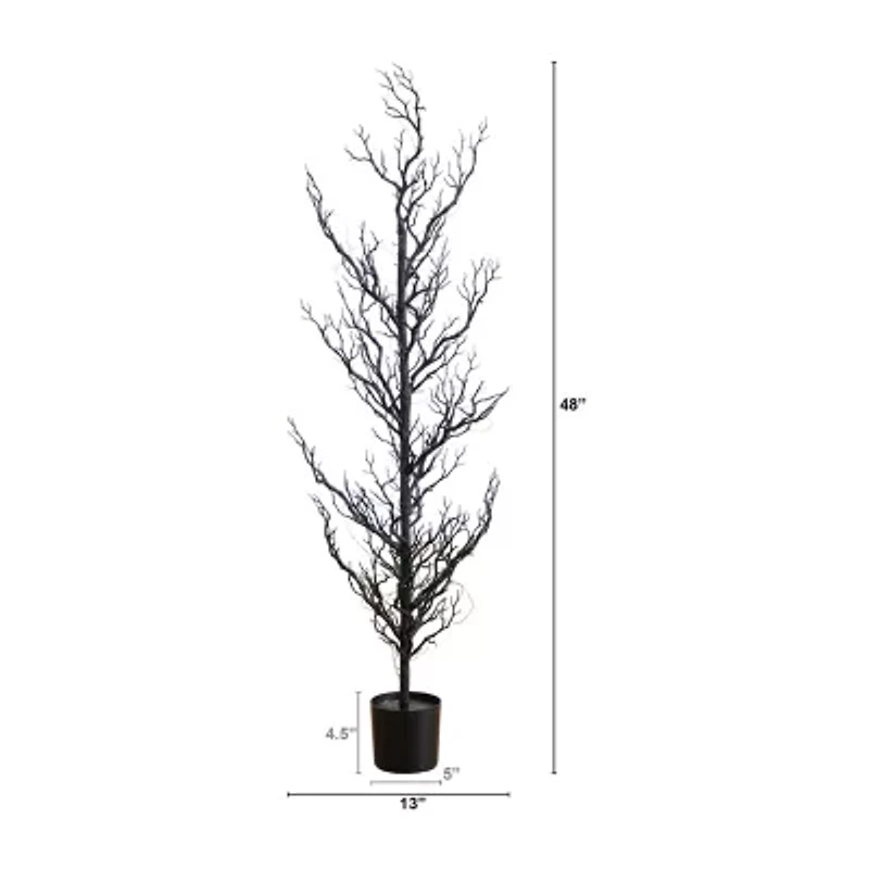 Nearly Natural 4ft Pre-Lit Halloween Twig Artificial Tree