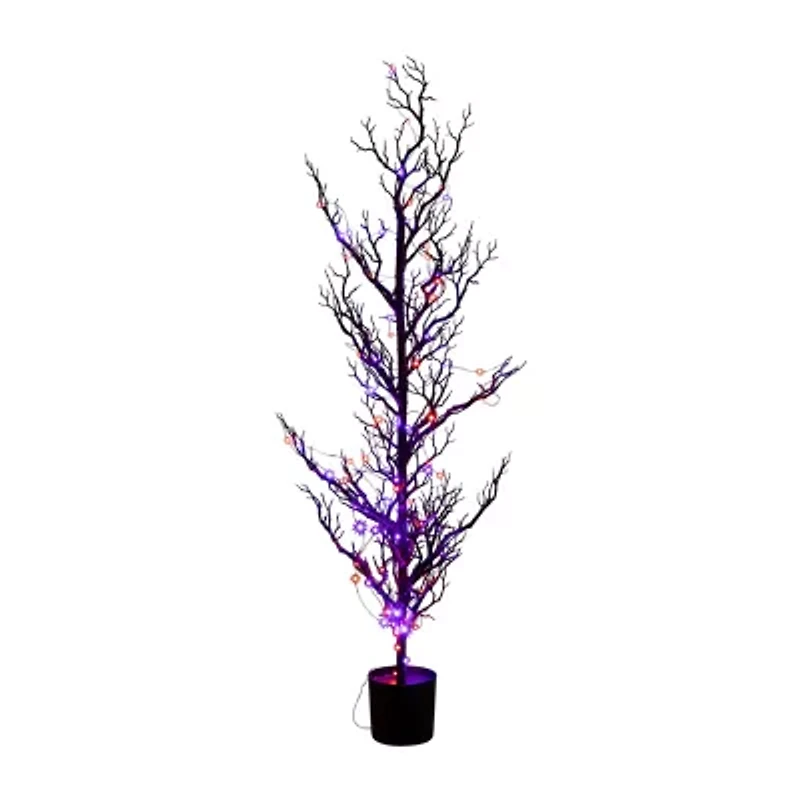Nearly Natural 4ft Pre-Lit Halloween Twig Artificial Tree