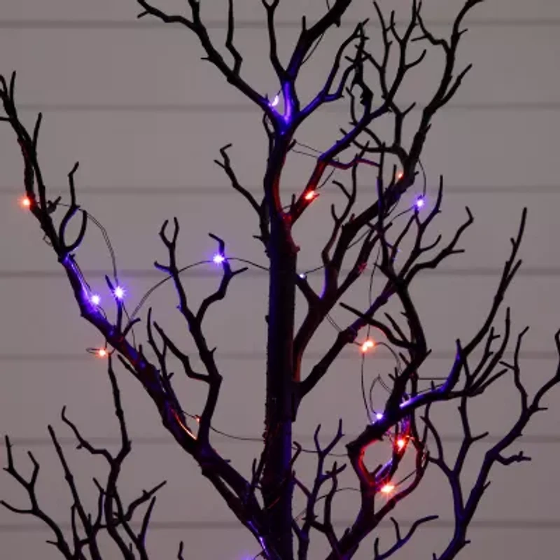 Nearly Natural 4ft Pre-Lit Halloween Twig Artificial Tree