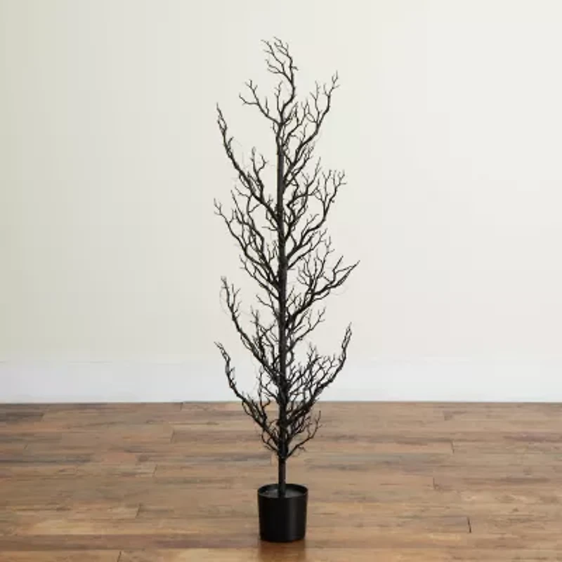 Nearly Natural 4ft Pre-Lit Halloween Twig Artificial Tree