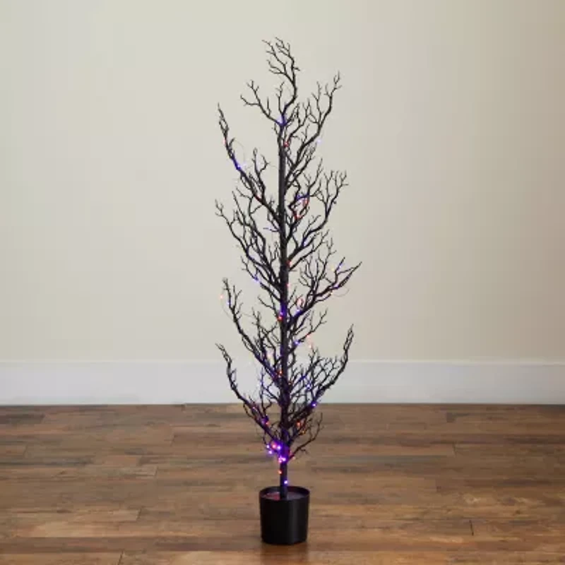 Nearly Natural 4ft Pre-Lit Halloween Twig Artificial Tree