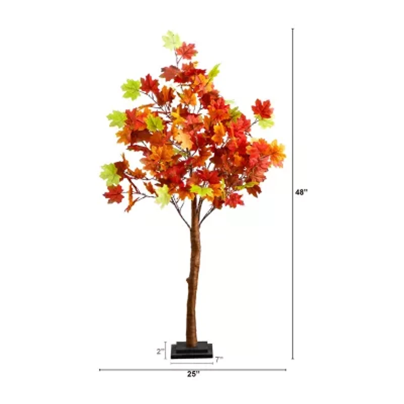 Nearly Natural 4ft Autumn Maple Fall Artificial Tree