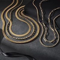 Made in Italy Womens 14K Gold 18 Inch Herringbone Chain Necklace