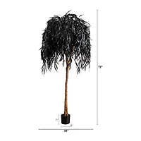 Nearly Natural 6ft Halloween Black Willow Artificial Tree