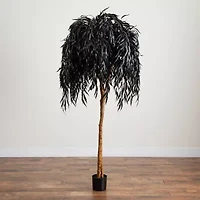 Nearly Natural 6ft Halloween Black Willow Artificial Tree