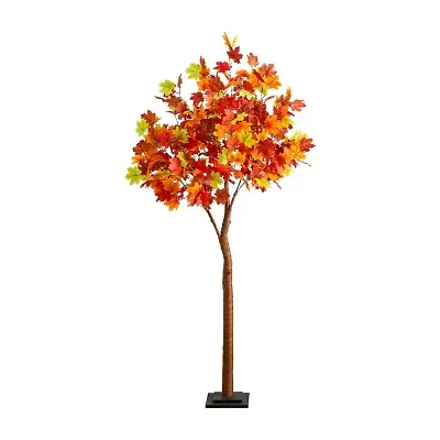 Nearly Natural 6ft Pre-Lit Autumn Maple Artificial Tree