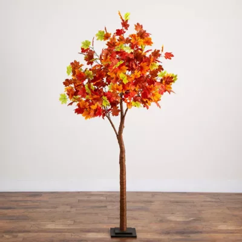 Nearly Natural 6ft Pre-Lit Autumn Maple Artificial Tree