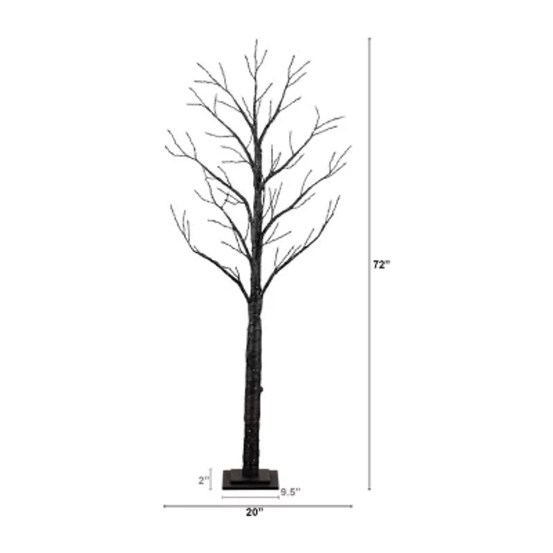 Nearly Natural 6ft Pre-Lit Halloween Twig Lighted Indoor Artificial Tree