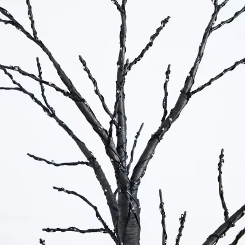 Nearly Natural 6ft Pre-Lit Halloween Twig Lighted Indoor Artificial Tree