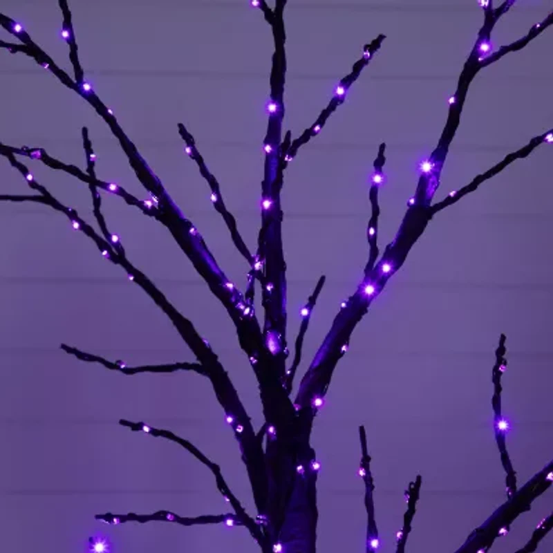 Nearly Natural 6ft Pre-Lit Halloween Twig Lighted Indoor Artificial Tree