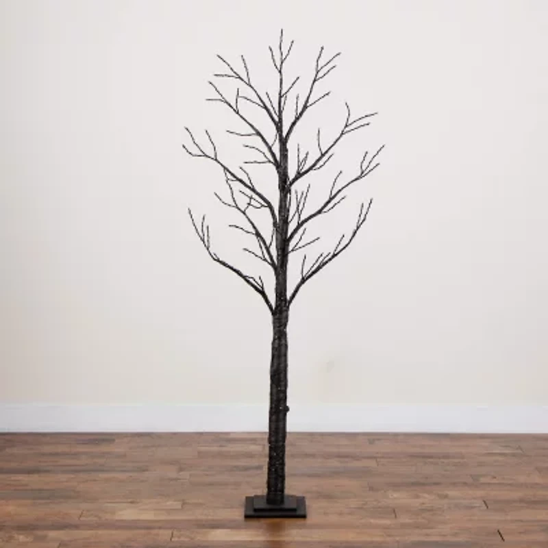Nearly Natural 6ft Pre-Lit Halloween Twig Lighted Indoor Artificial Tree