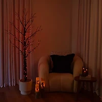 Nearly Natural 6ft Pre-Lit Halloween Twig Lighted Indoor Artificial Tree