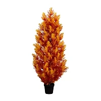 Nearly Natural 4ft Uv Resistant Autumn Cedar Indoor Outdoor Artificial Tree