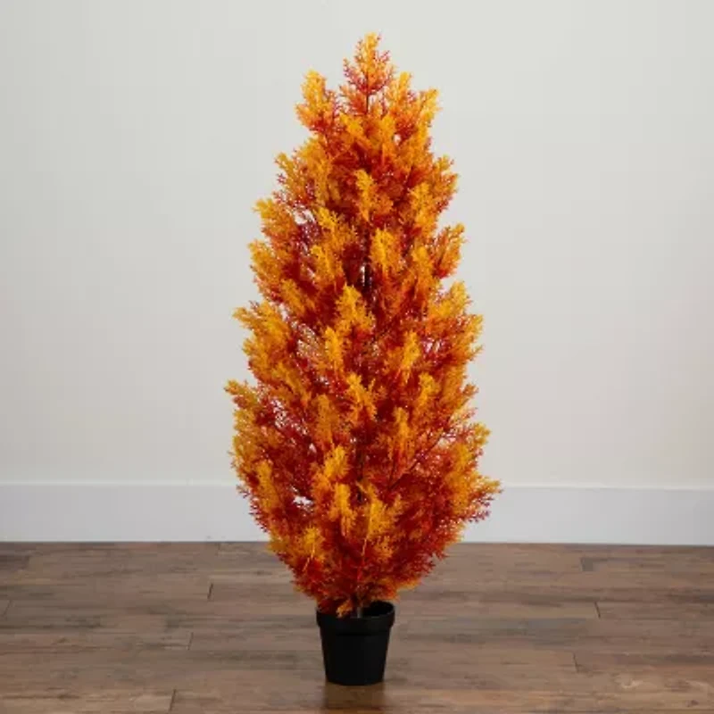 Nearly Natural 4ft Uv Resistant Autumn Cedar Indoor Outdoor Artificial Tree