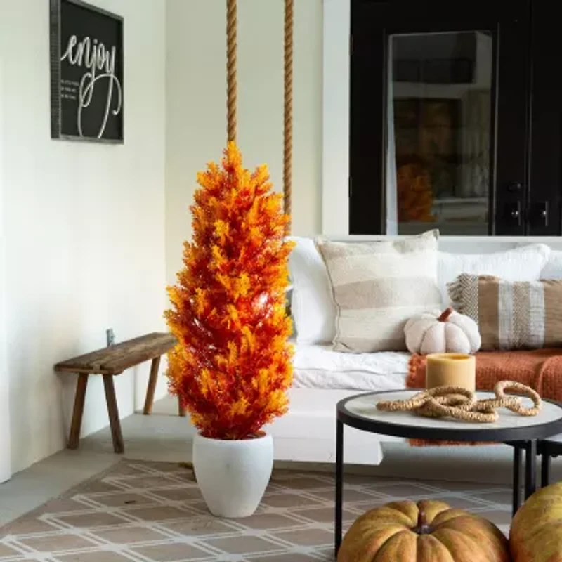 Nearly Natural 4ft Uv Resistant Autumn Cedar Indoor Outdoor Artificial Tree