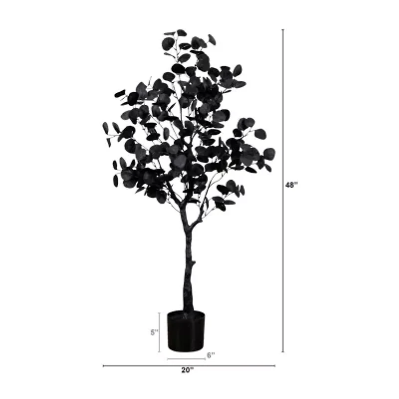 Nearly Natural 4ft Halloween Eucalyptus Artificial Tree