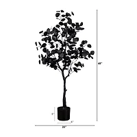 Nearly Natural 4ft Halloween Eucalyptus Artificial Tree
