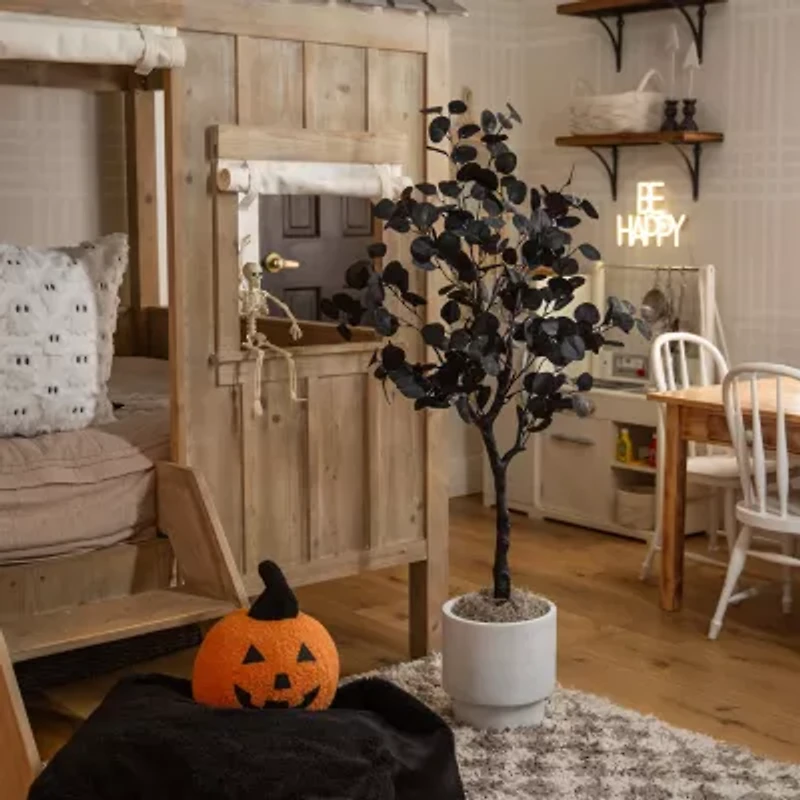 Nearly Natural 4ft Halloween Eucalyptus Artificial Tree
